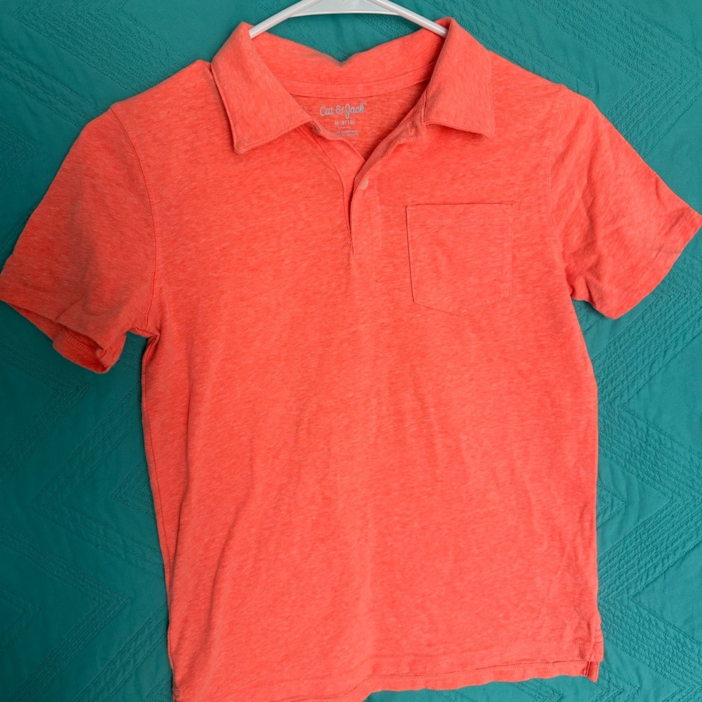 Boys Coral Polo Shirt Size M